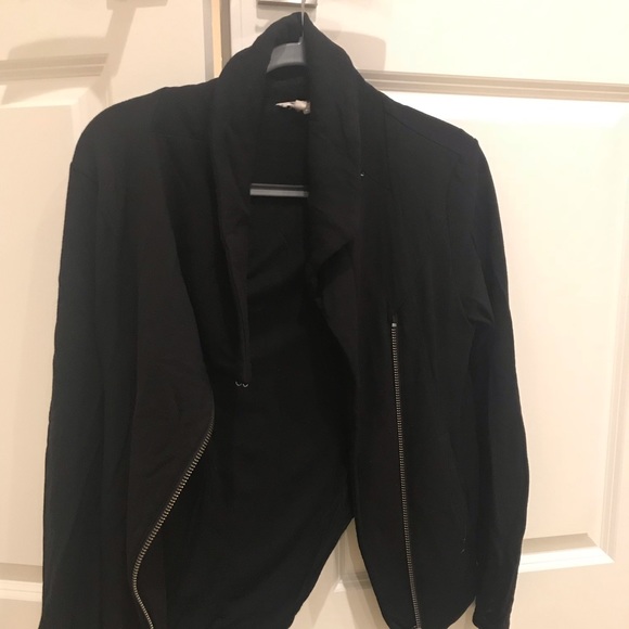 Helmet Lang black villous asymmetrical zip up - Picture 5 of 6